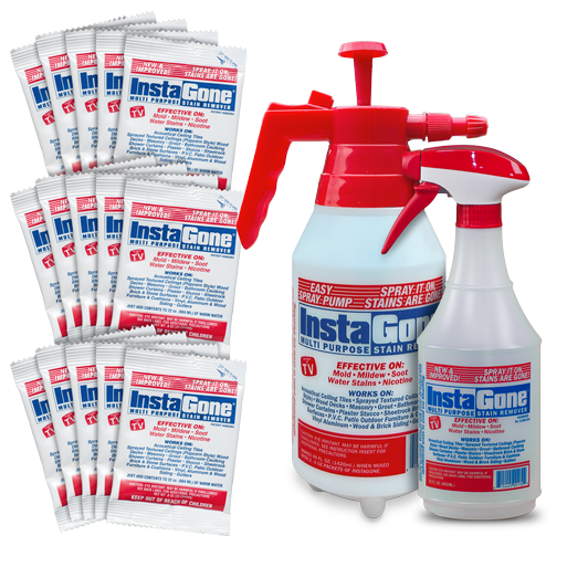 InstaGone 15 Pack with 48oz Heavy Duty Pump Sprayer and free 22 oz bottle